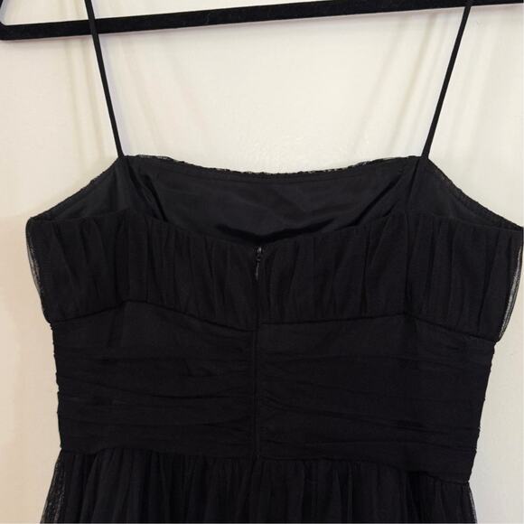 Vintage Cache Midi Dress Strap Black Cocktail Mesh size 4 Party Paris Y2K Formal - Picture 5 of 6